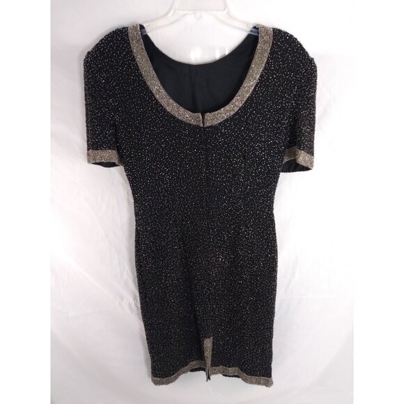 Vtg. Stenay MidCentury Style Silk Shell Beaded Formal Cocktail Midi Dress Sz 8 - Picture 15 of 16